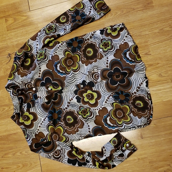 Lucky Brand Tops - Lucky Brand mod print popover top sz M